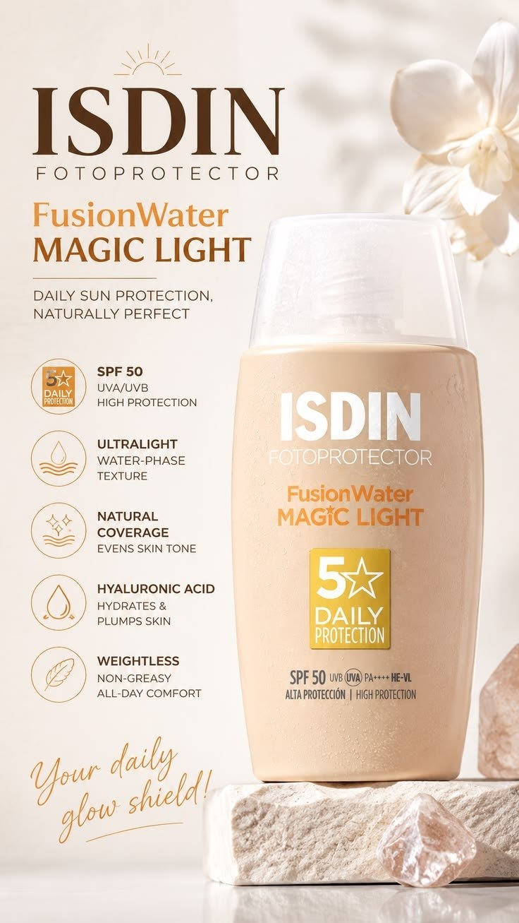 ضد آفتاب ISDIN Fusion Water MAGIC Light SPF 50